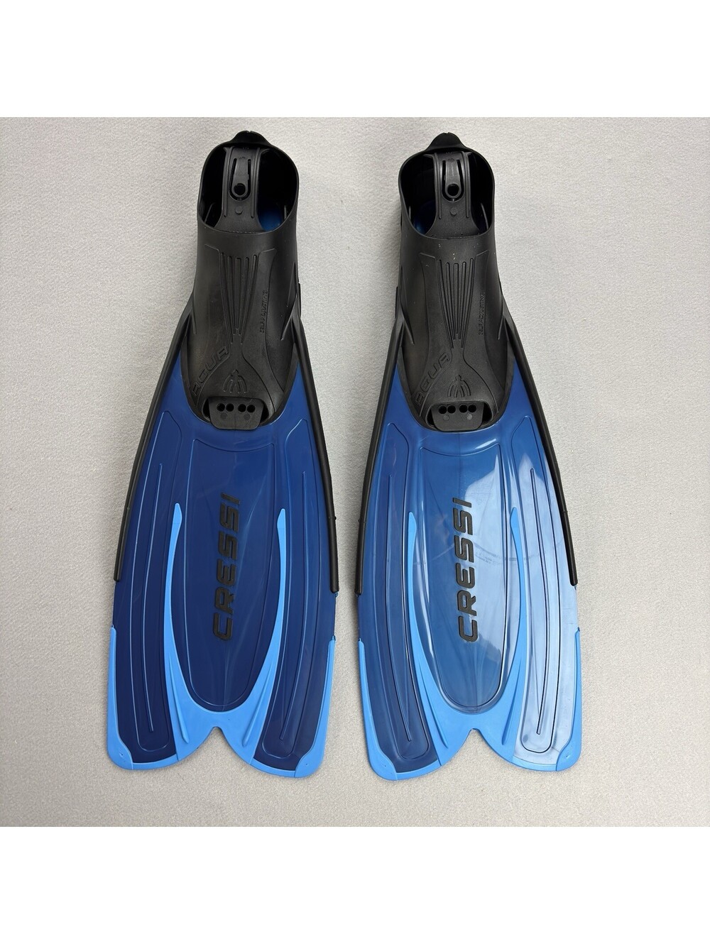 Adult Cressi Agua 43/44 Aquamarine Blue Long Full Foot Fins